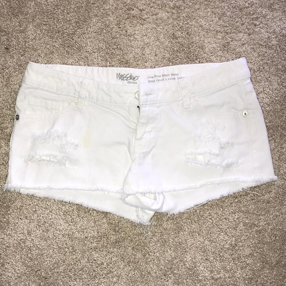 Mossimo low rise cut off white shorts